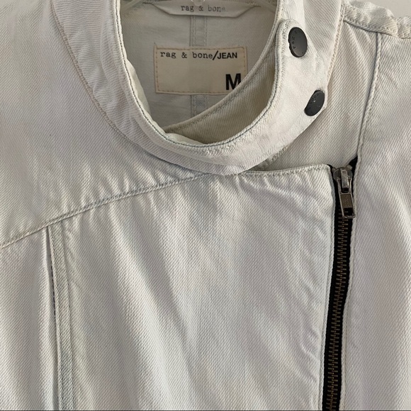 Rag & Bone Acid Denim Wash Leather Jacket, Size M - Picture 4 of 8